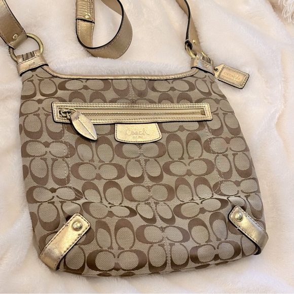 Coach crossbody monogram bag with gold detailing Vintage - Picture 3 of 11